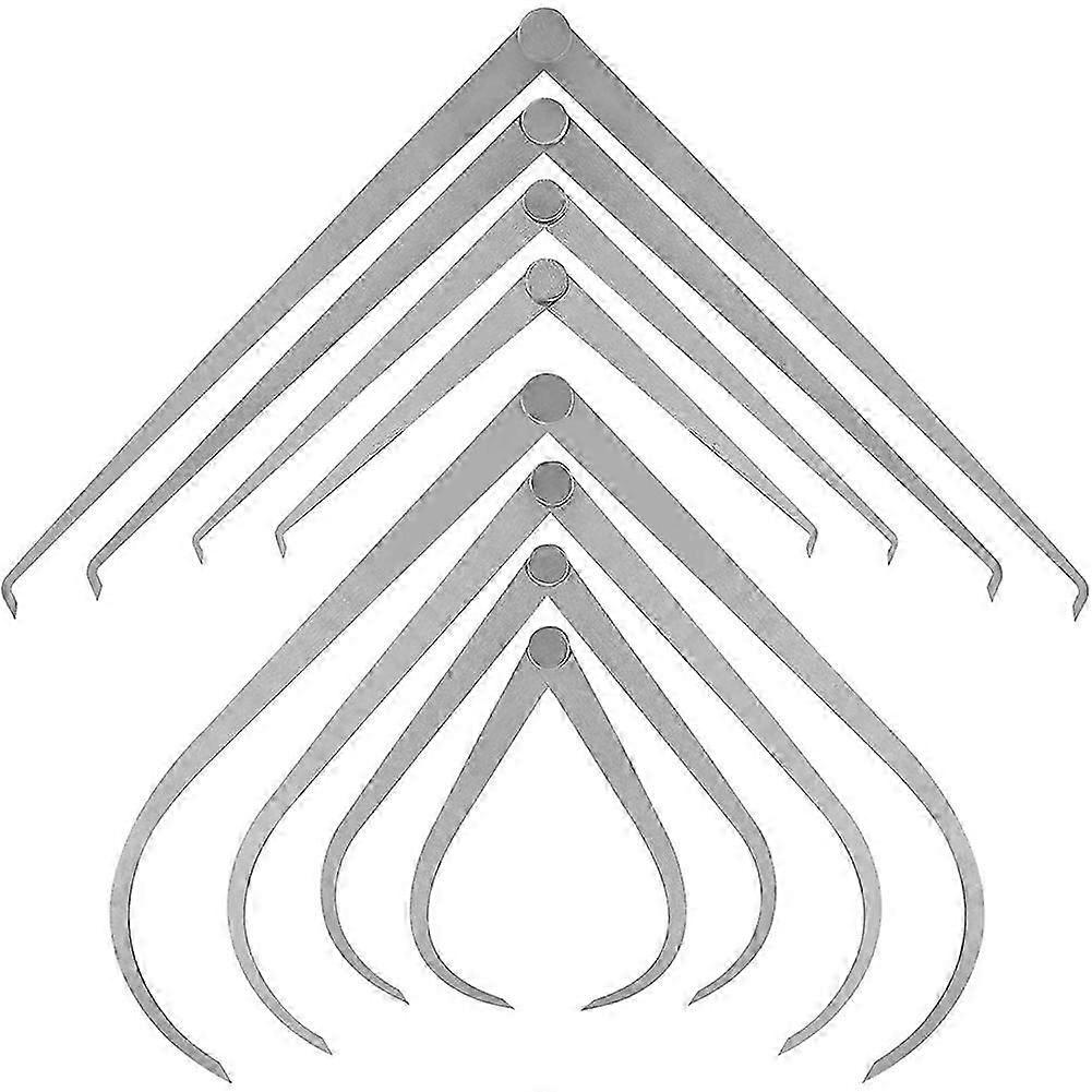 8 peças de aço inoxidável dentro e fora do conjunto de pinça, 4 polegadas 8 polegadas 10 polegadas 12 polegadas ferramentas de medição de cerâmica de perna reta / dobrada