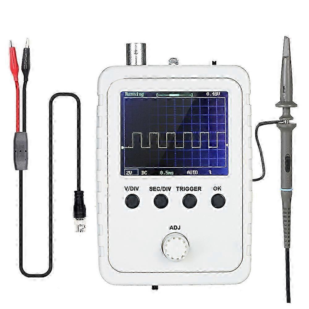 2.4" Portable Mini TFT Digital Oscilloscope Logic Analyzer Kit with Power Adapter and BNC-Clip Oscilloscope Cable Probe