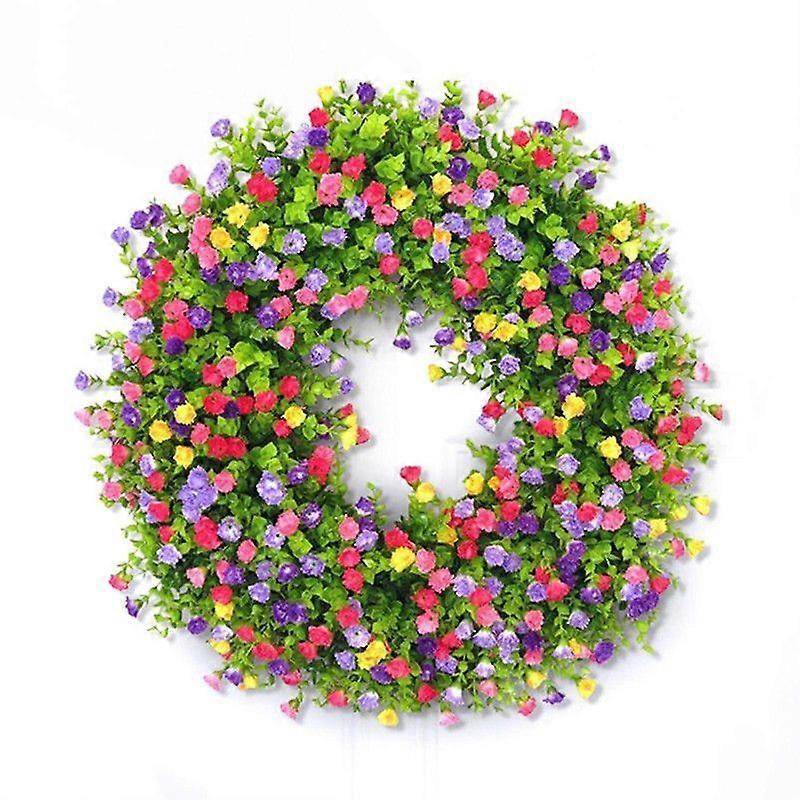 Spring Wreath Door Decor Colorful Simulation Flowers Large Fall Wreath For Front Door Home And Thanksgiving Day Decor