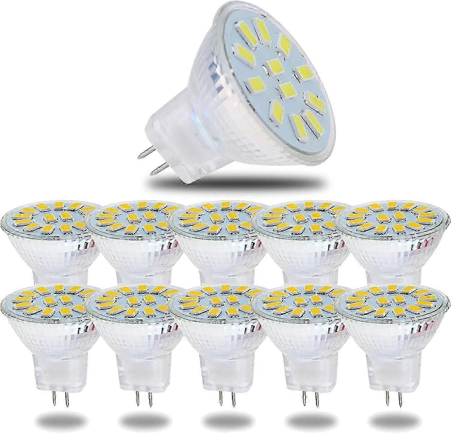 Mr11 Gu4 5wLEDランプクールホワイト、6000k 600ルーメンLED電球、50wハロゲンランプの交換、LED電球、調光不可、120ビーム角、10パック
