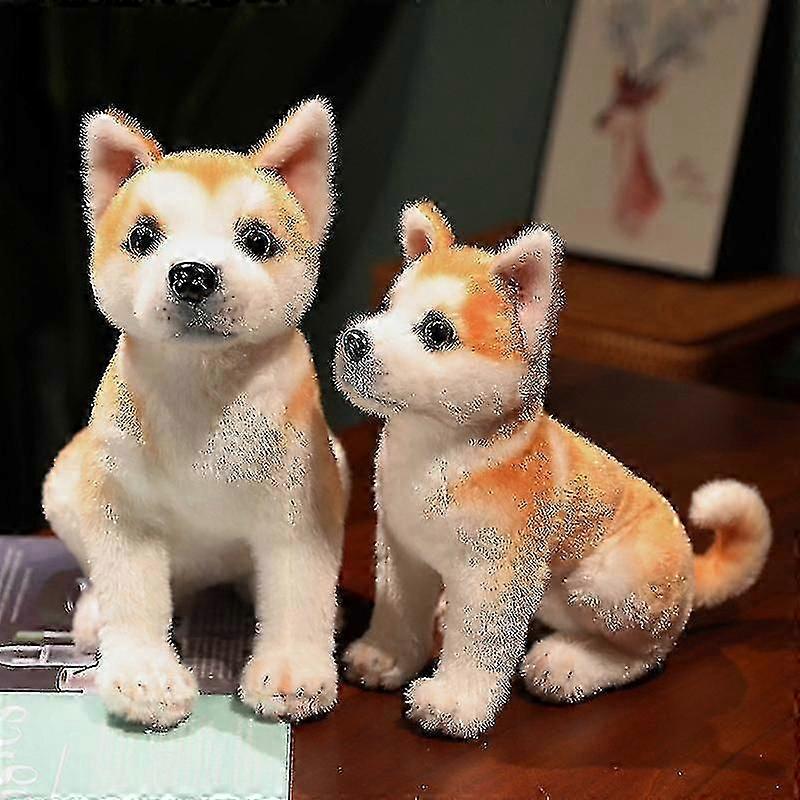 25/30cm Reallife Akita Dog Plush Toy Stuffed Lifelike Shiba Inu Dog Puppy D