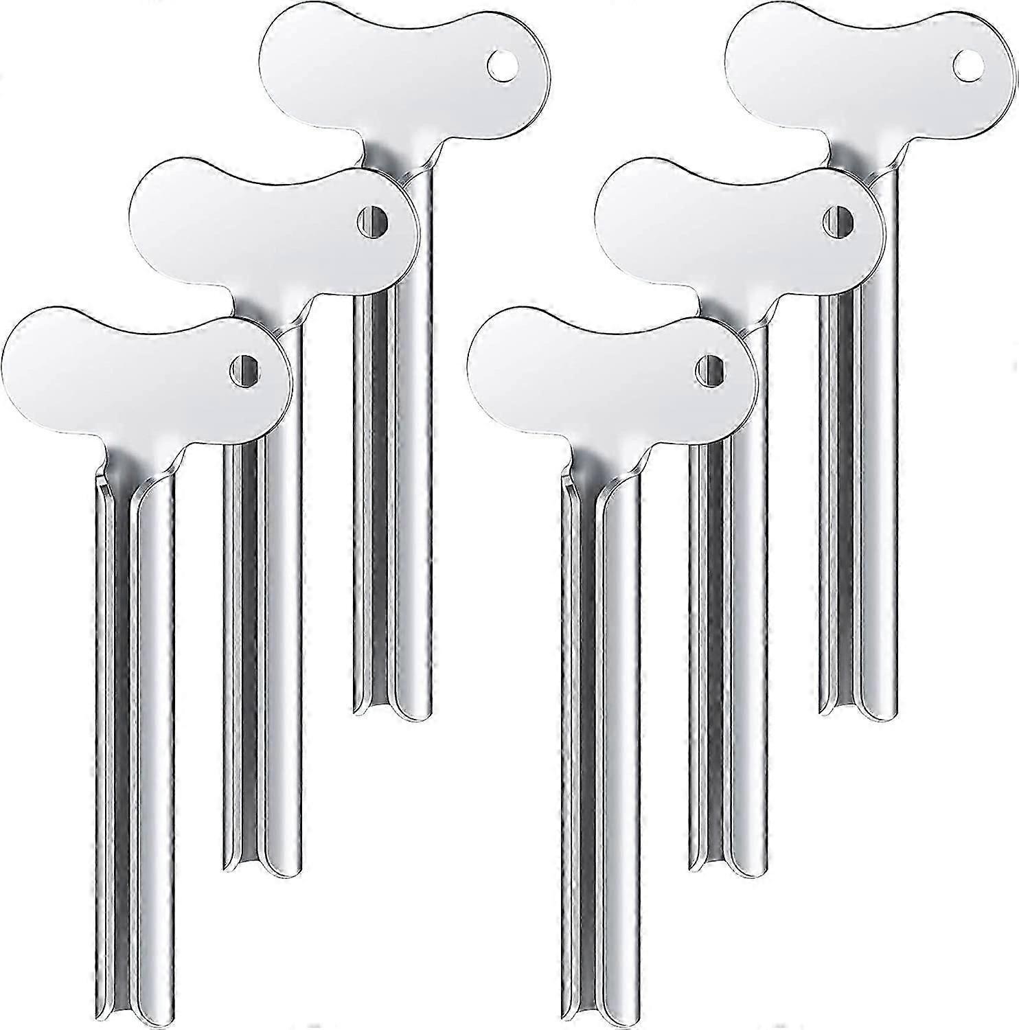 סוחט משחת שיניים, 6 מסכת צינורות מתכת אריזה מפתח משחת שיניים נירוסטה משחת שיניים רולר צינור מסחטה