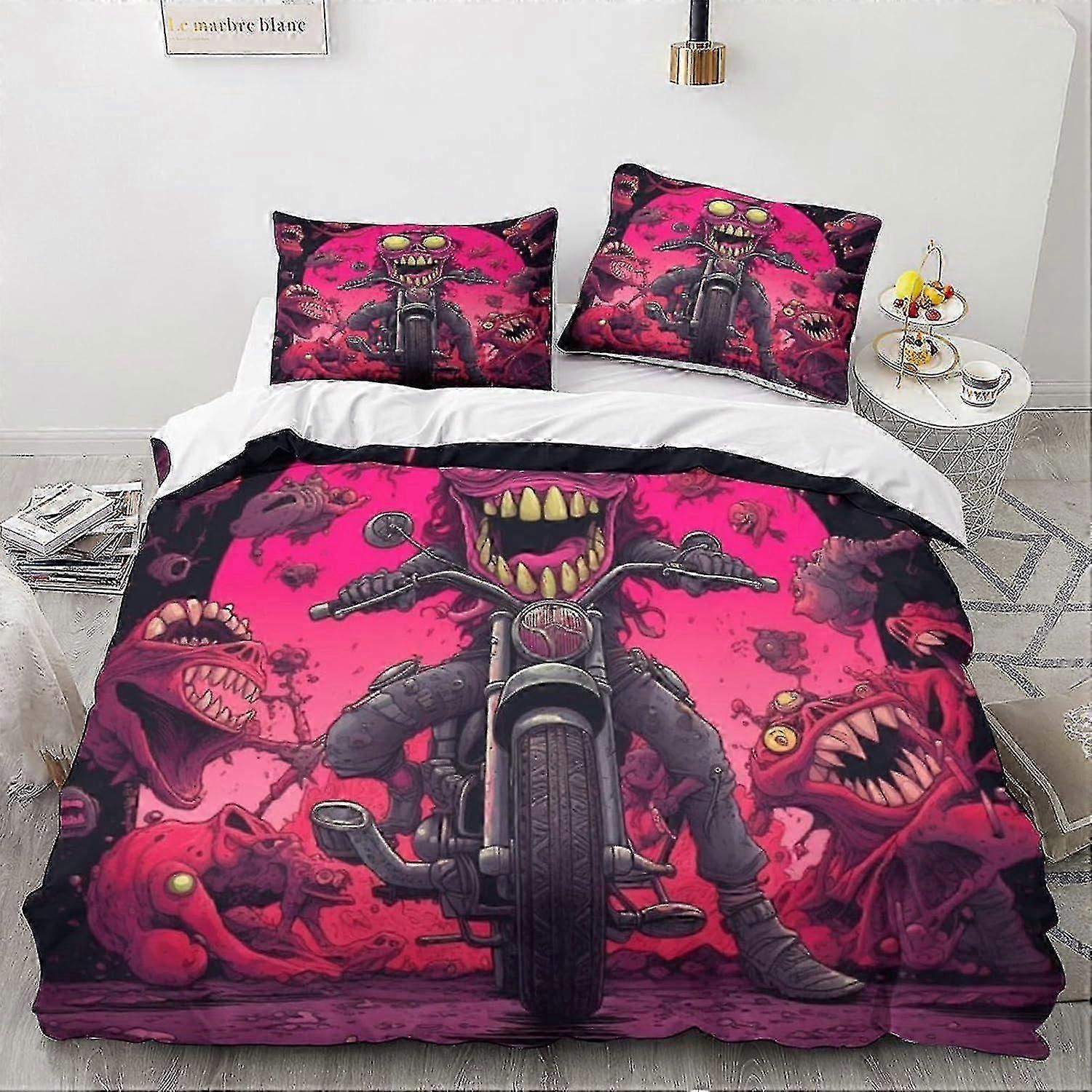 o3893 مجموعة ملاءات السرير الوحش ، 3D خمر سيارة لحاف لحاف مجموعات غطاء اللحاف ، غطاء سرير الكرتون لينة ، طقم لحاف السيارة خمر مع ملاءات سرير مزدوجة بسحاب