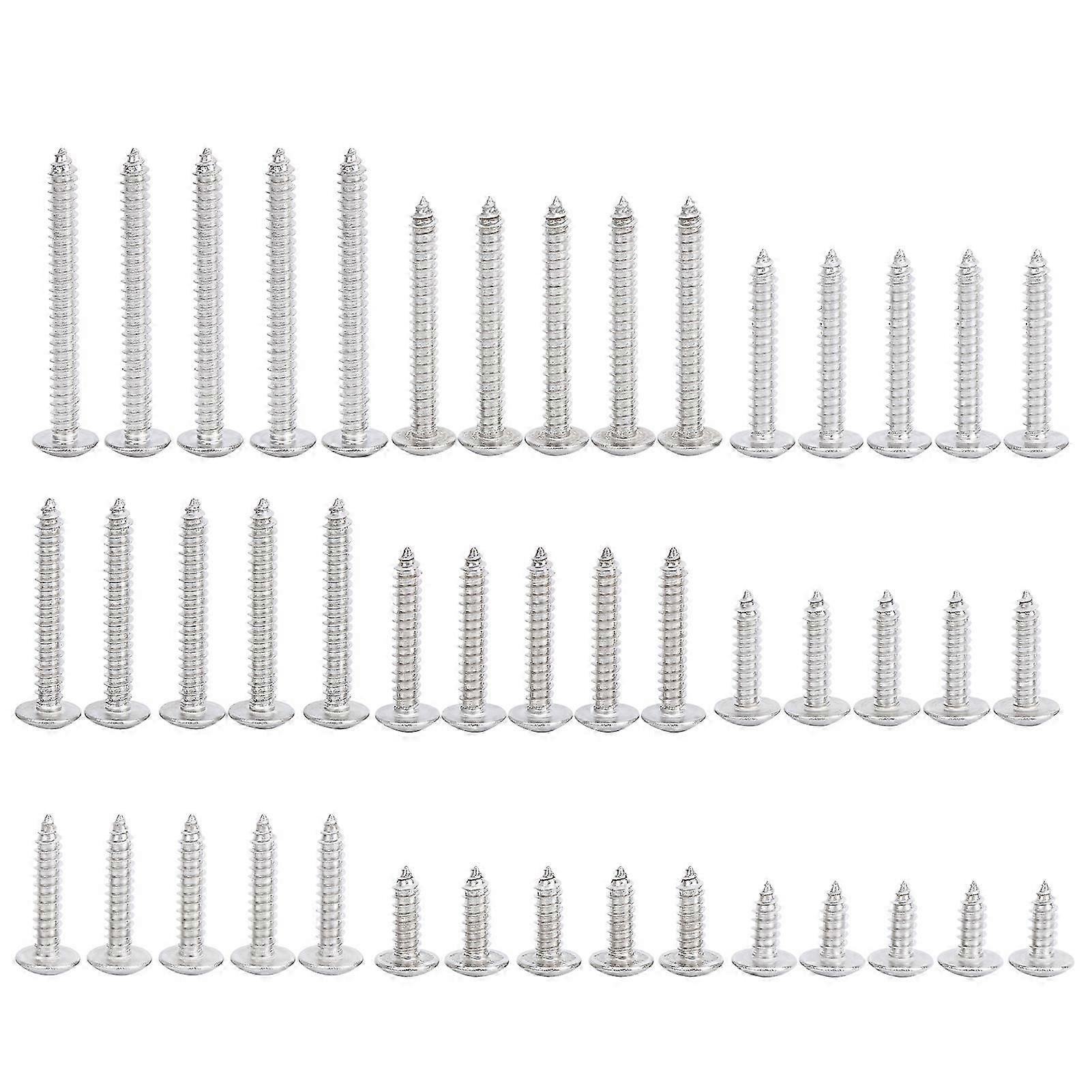45Pcs SelfTapping Screw Set Cross Oval Head 304 Stainless Steel M6 Deep Thread MultiLength