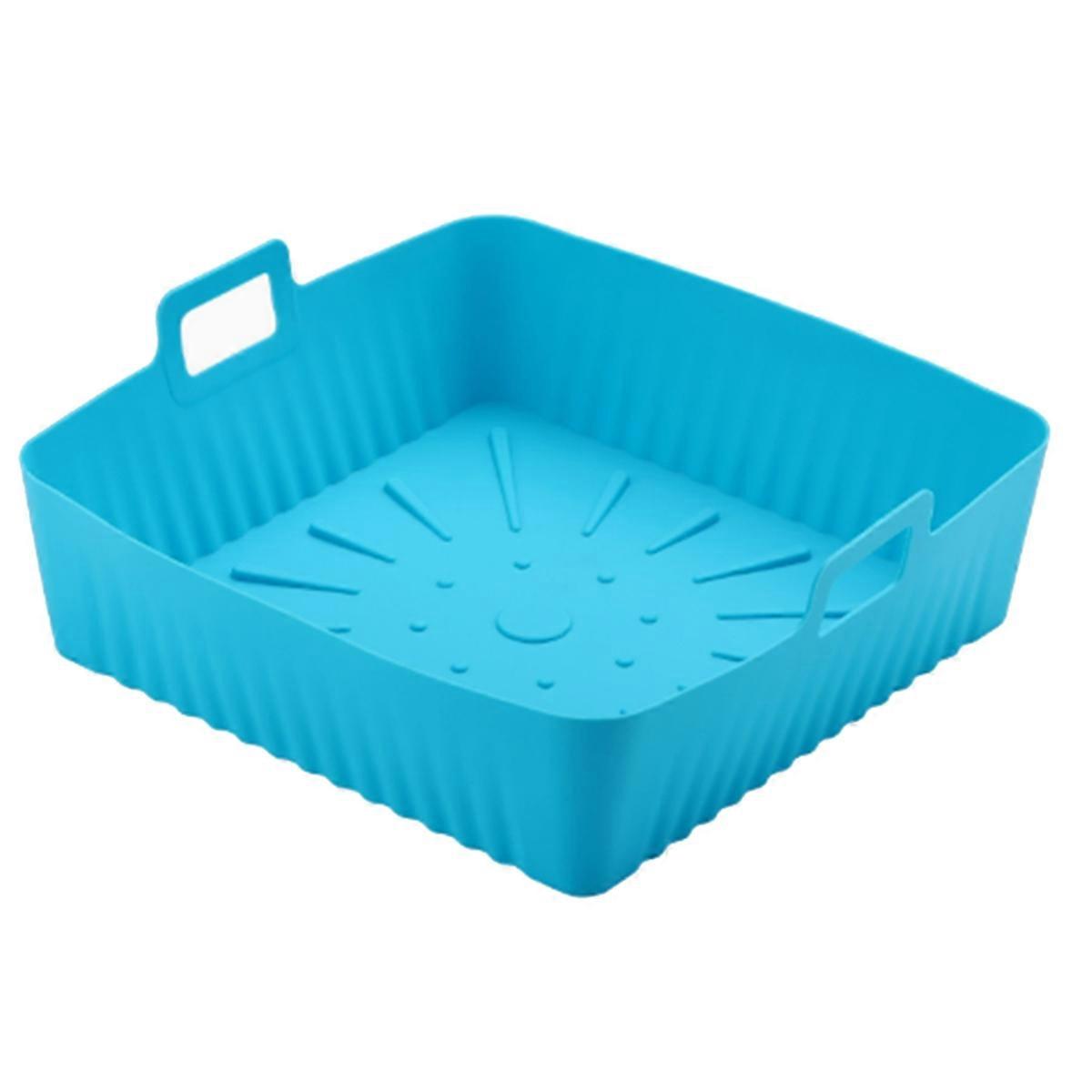 23cm/9In Square Large Silicone Air Fryer Liners Mold for Air Fryer 6-8QT Reusable Airfryer Oven Baking Tray Pot C