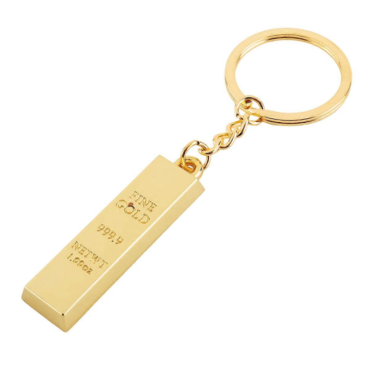 Faux 9999 Miniature Bar Pendant Key Chain Ring