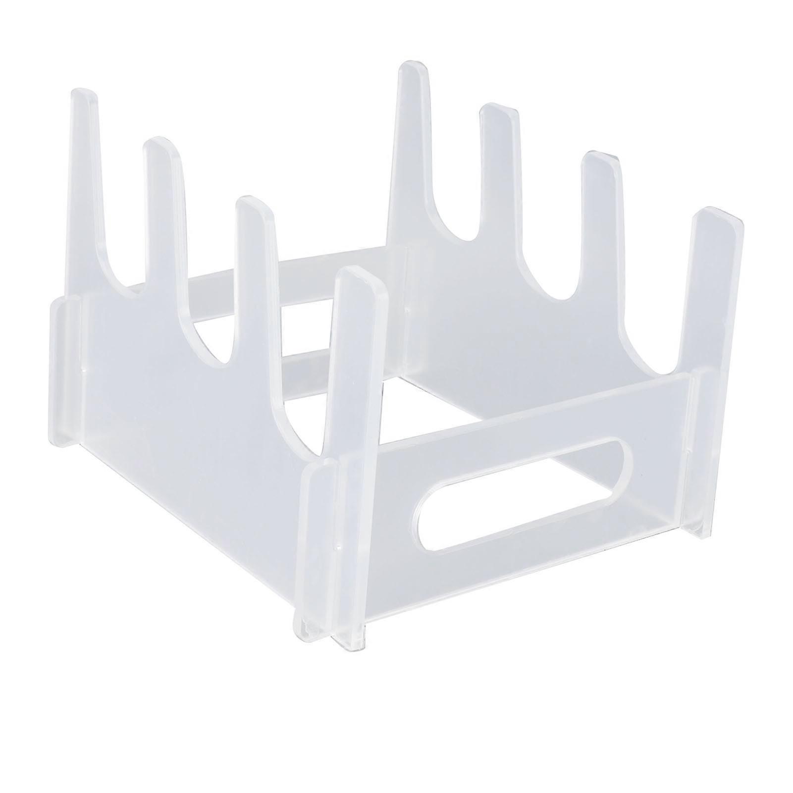 Plate Dinnerware Display Stand Acrylic Multiple Plates Display Rack Space Saving Kitchen Organizer 3 Layer