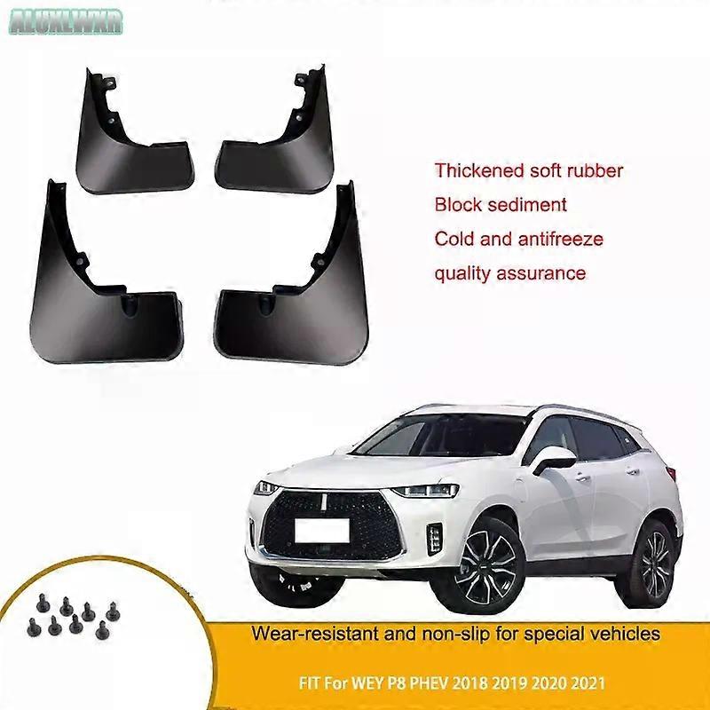 Compatible 4PCS Auto Mudguards Mud Flap Flaps Splash Guards Fender Protector Cover FIT for WEY P8 PHEV 2018 2019 2020 2021 Car Accessories