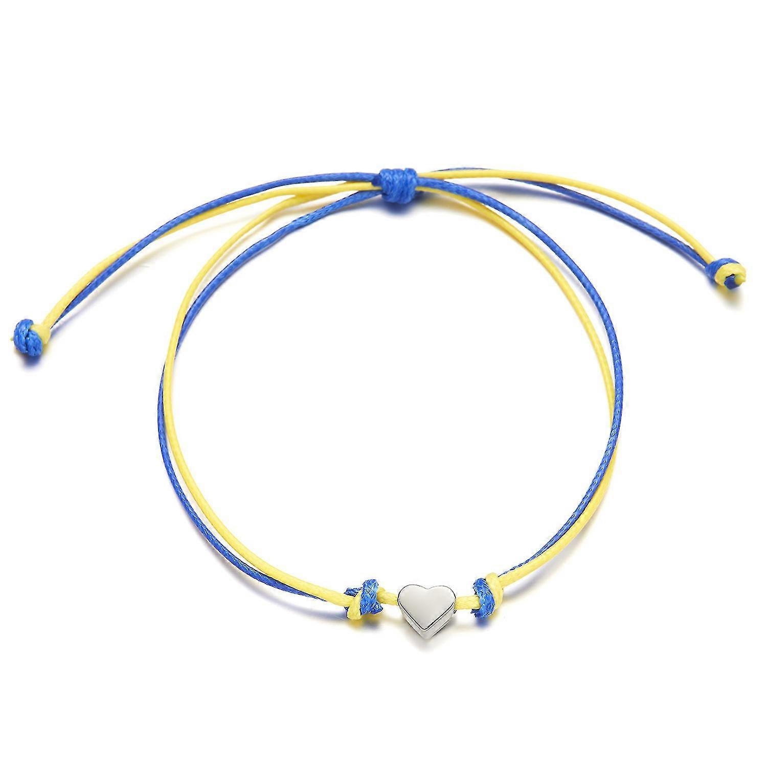 Yellow Blue Ukrainian Woven Adjustable Bracelet