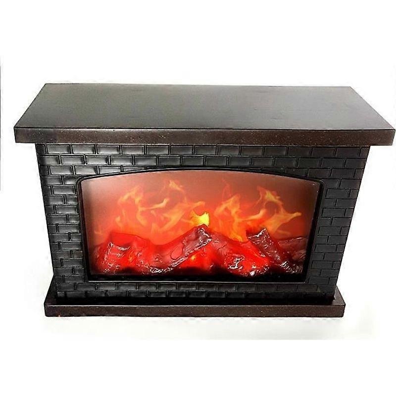 LED Tabletop Fireplace - Lantern - Realistic Flame Simulation - Black