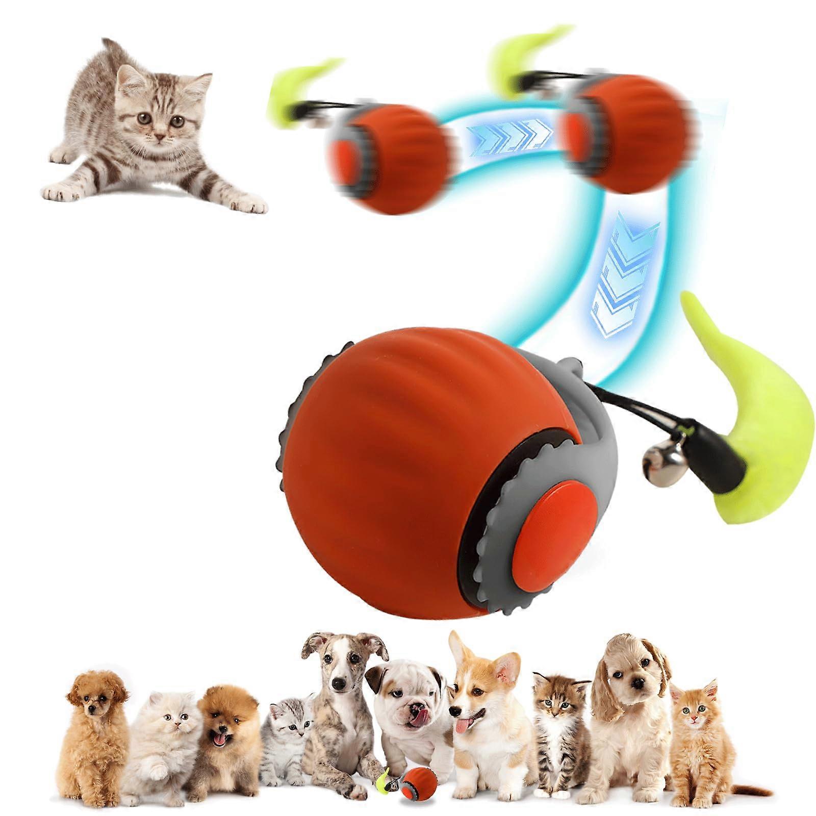 Interactive Cat Ball Pet Toy - 360° Automatic Rolling Ball for Indoor Cats and Kittens, Electronic Turbo Tail Design