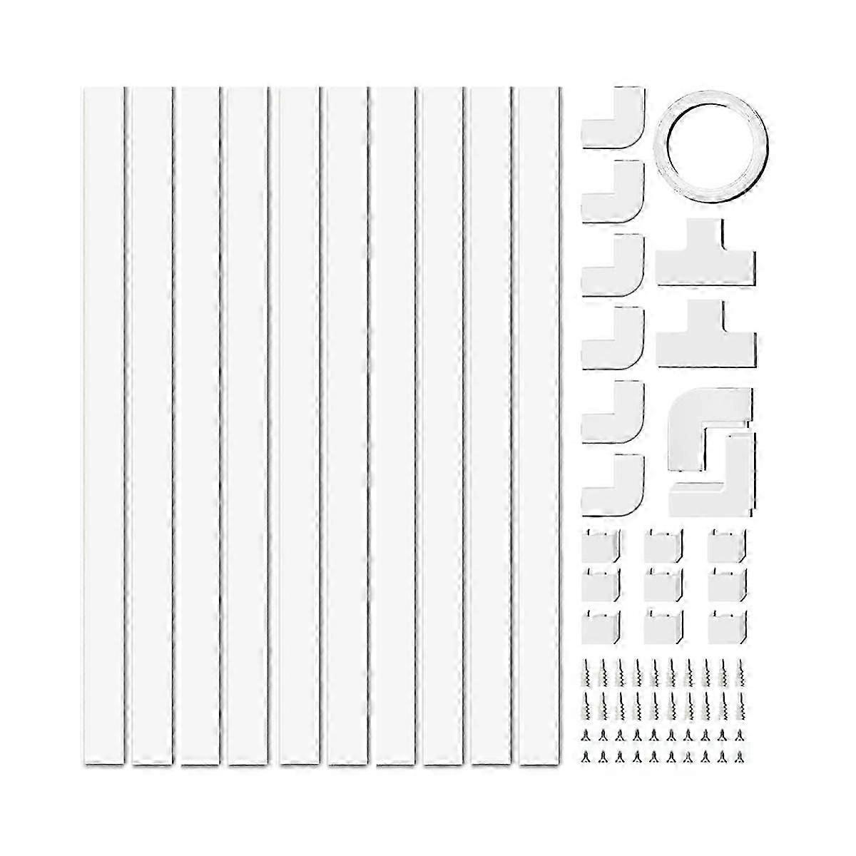 4M Electrical Cable Trunking,Cable Concealer on Wall for One Cord,Paintable PVC ,Cable Trunking 10P