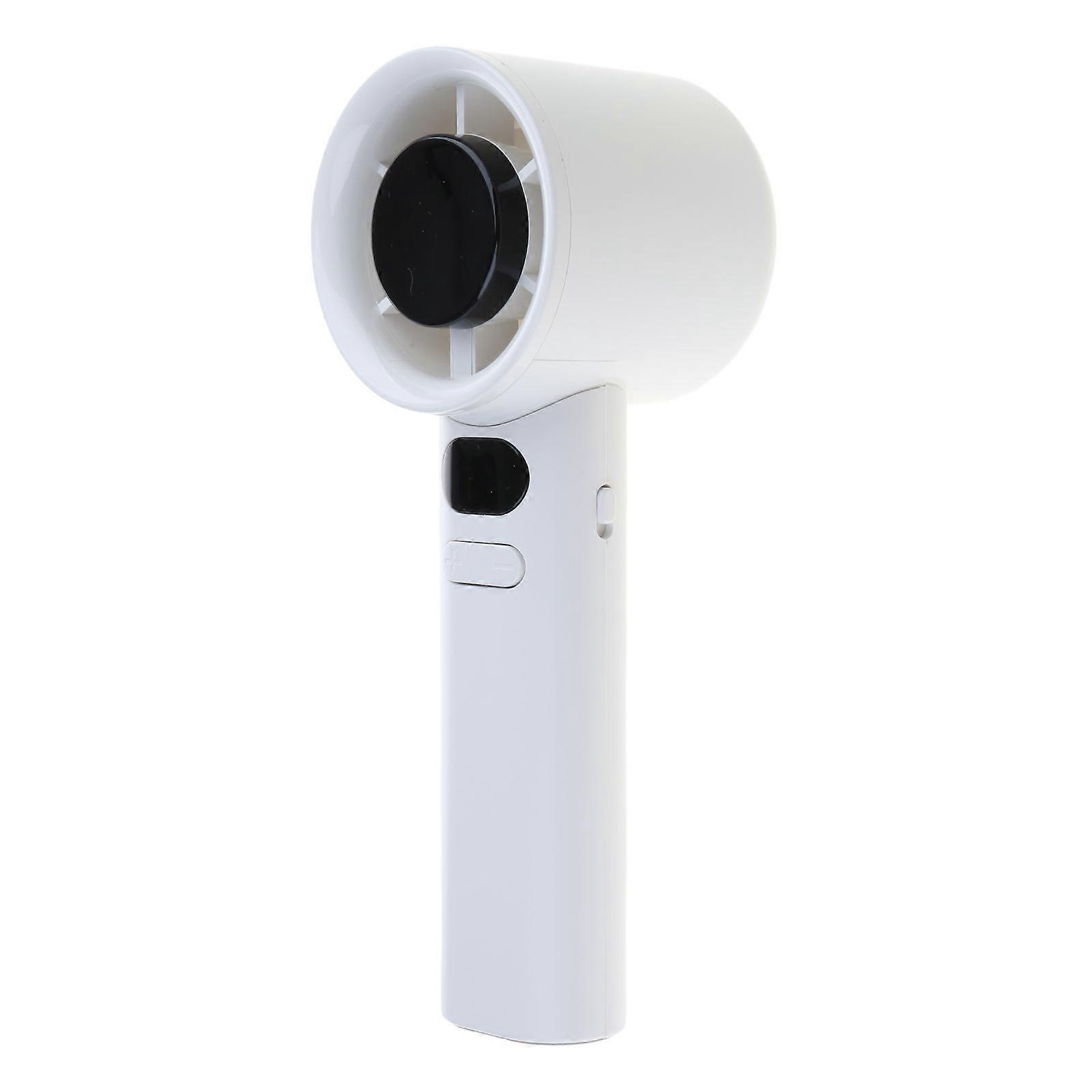 Rechargeables Handheld Portable Fan Air Conditioners Portable Small Pocket Fan Stepless Speed Digital Display for Travel  Silver White