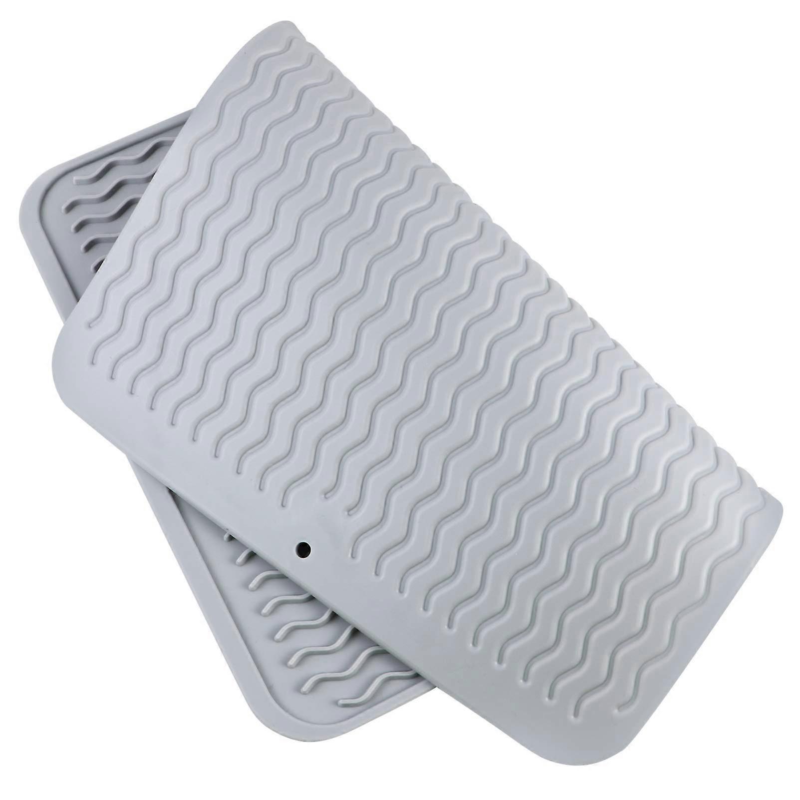 Kitchen Silicone Draining Pad with Large Wave Grain Design for Kitchen Sink 40x30cm