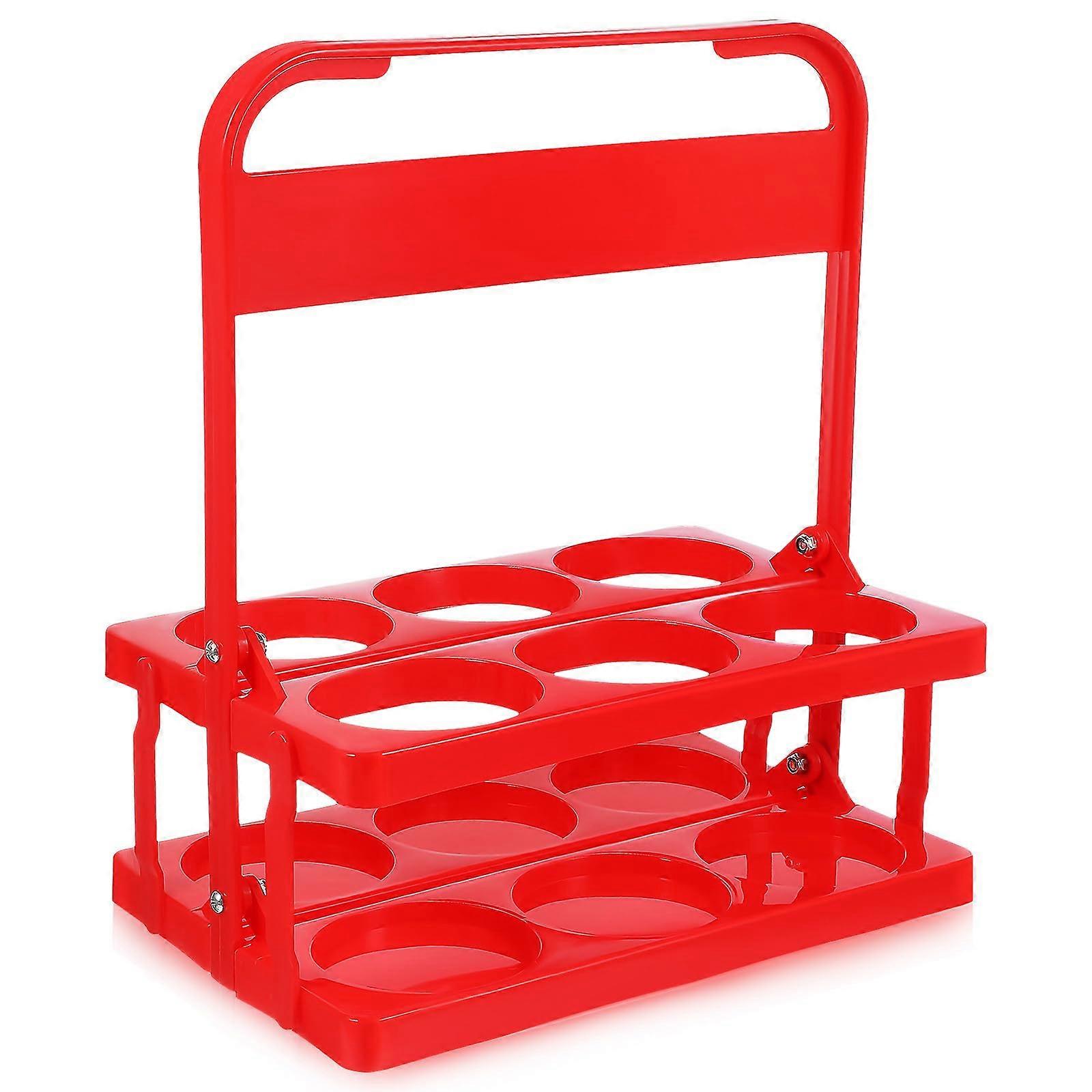 1 pcs Red Foldable Plastic Beverage Carrier for Delivery Large Size