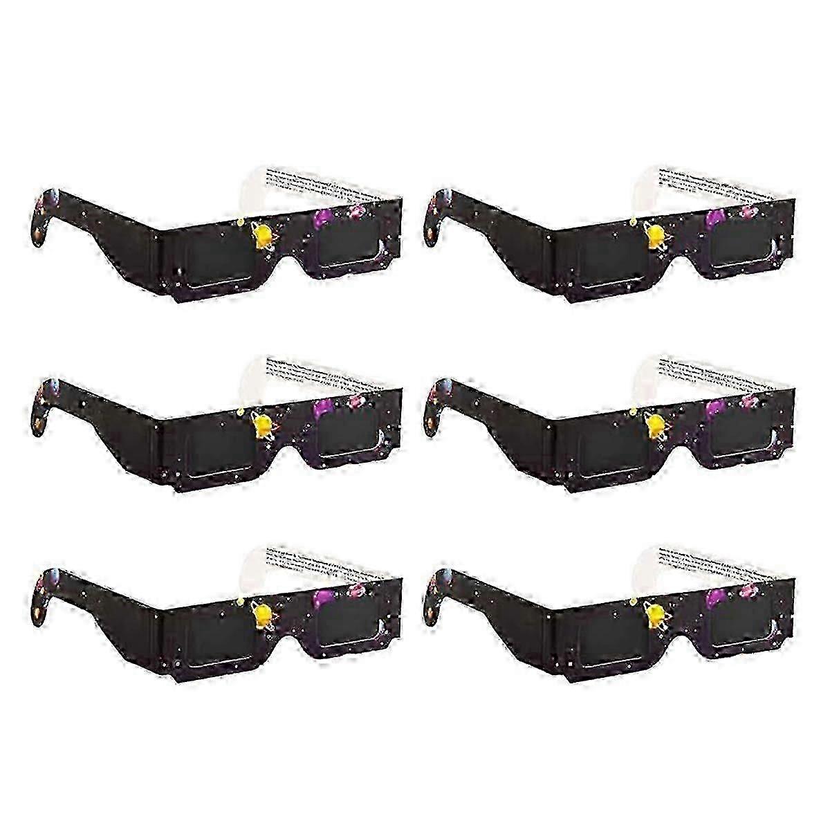 6 Pack Paper Solar Eclipse Glasses Eclipse Shade for Direct Sun Viewing Safe Shades for Direct Sun Viewing