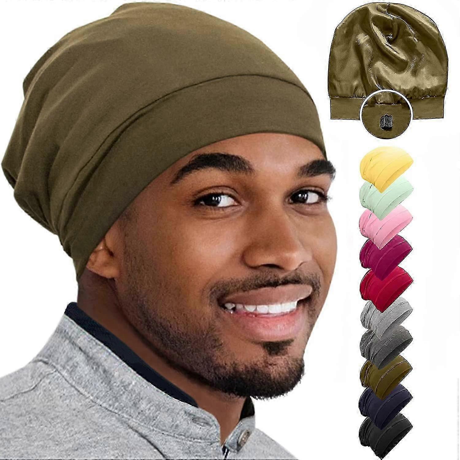 Bonnet Bonnet Soie pour dormir Satin Bonnet Cheveux Bonnets Femmes Noires Soie Sommeil