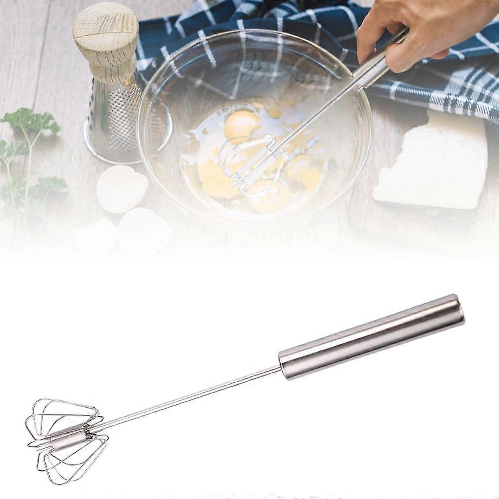 Stainless Steel Egg Whisk 14 Inches, Hand Mixer, Semi-Automatic Home Mixer, Improved Mixing Tool for Eggs and Batter