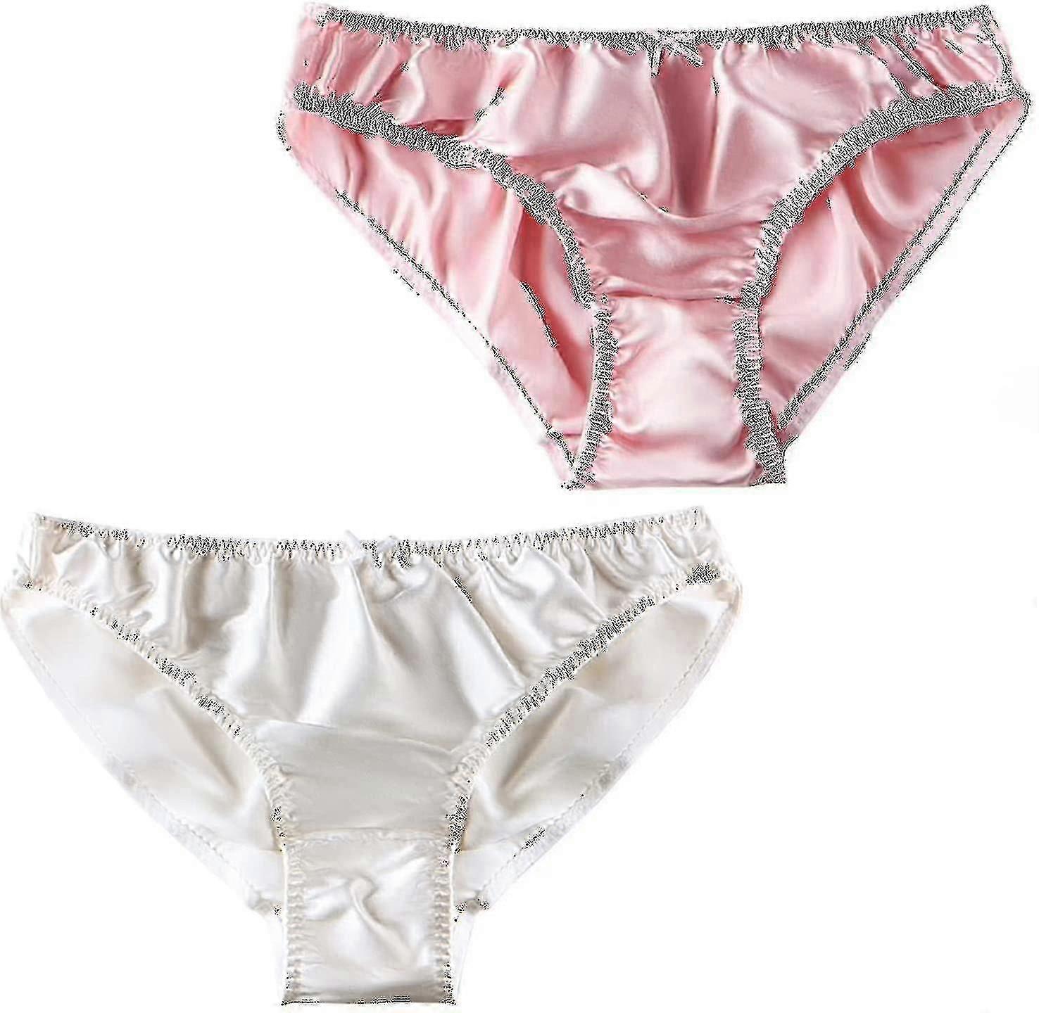 المرأة التوت الحرير سراويل الحرير الحرير مثير بيكيني الحرير سراويل الحرير الساتان الملابس الداخلية 2PCS