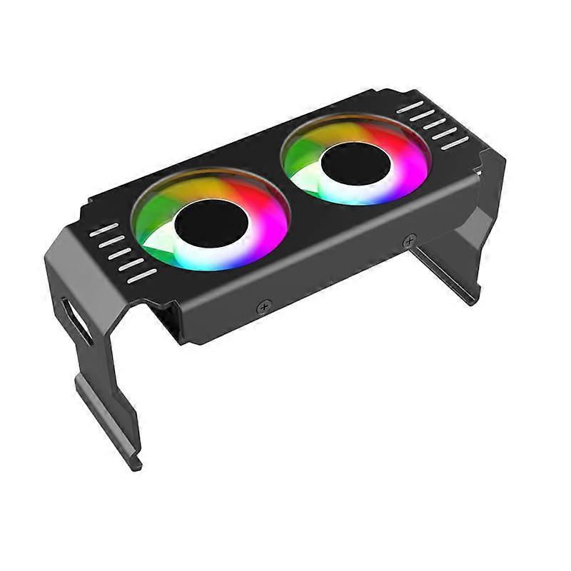 ARGB DDR Memory Cooler with PWM Fan, Compatible with DDR DDR2 DDR3 DDR4 DDR5, Black Computer Memory Radiator