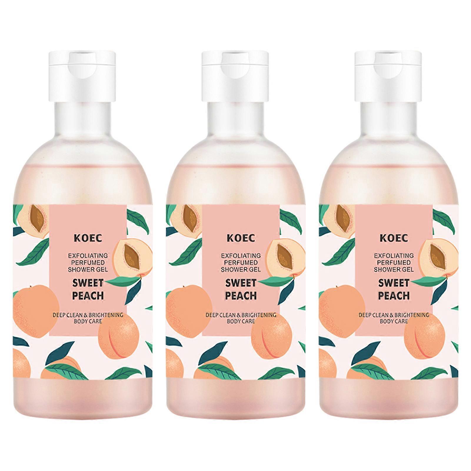 Peach Body Wash Korean Body Wash with Peach Extract Exfoliating Moisturizing Shower Gel
