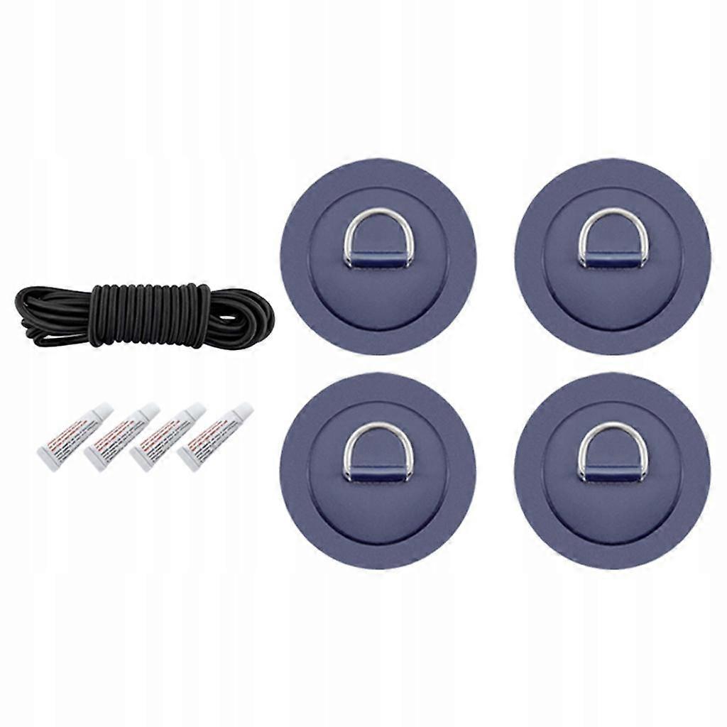 4 Pcs 316 Stainless Steel D-ring Patch/patch With Adhesive For
