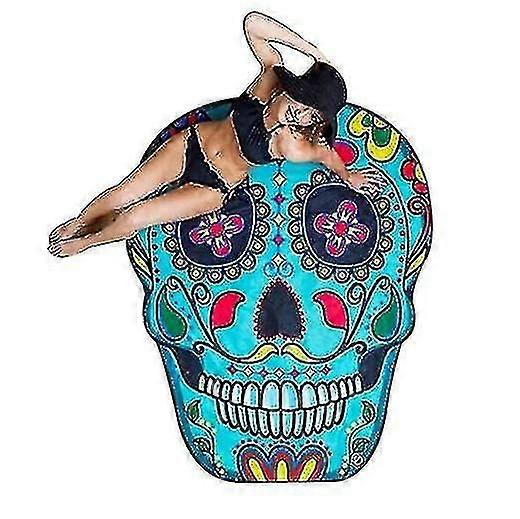 Round Skull Design Beach Mat