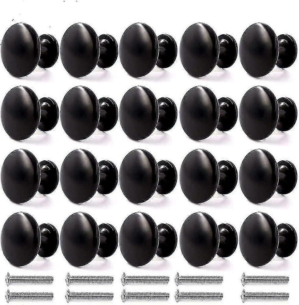 20pcs Door Knobs Drawer Knobs 30mm Vintage Handles Furniture Cabinet Knobs (black) -t