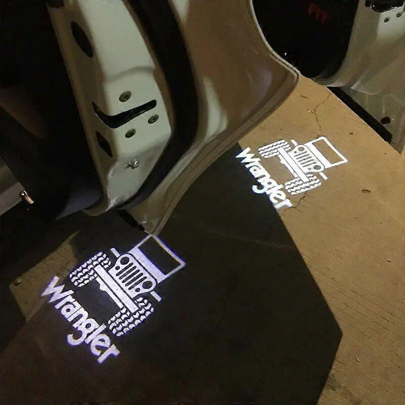 1/2pcs Car LED Courtesy ghost shadow welcome light Wrangler Logo For JEEP Renegade Wrangler Cherokee Compass Car Accessories