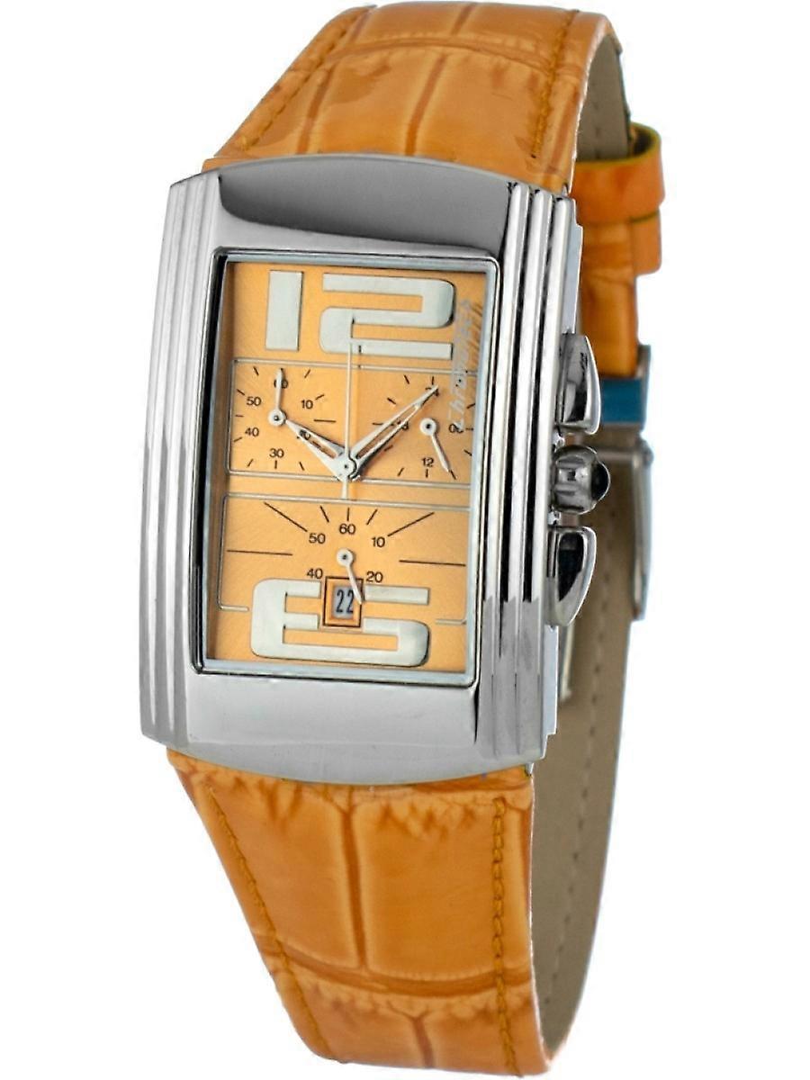 Chronotech Orange Echtleder CT7018M-07 Herrenuhr
