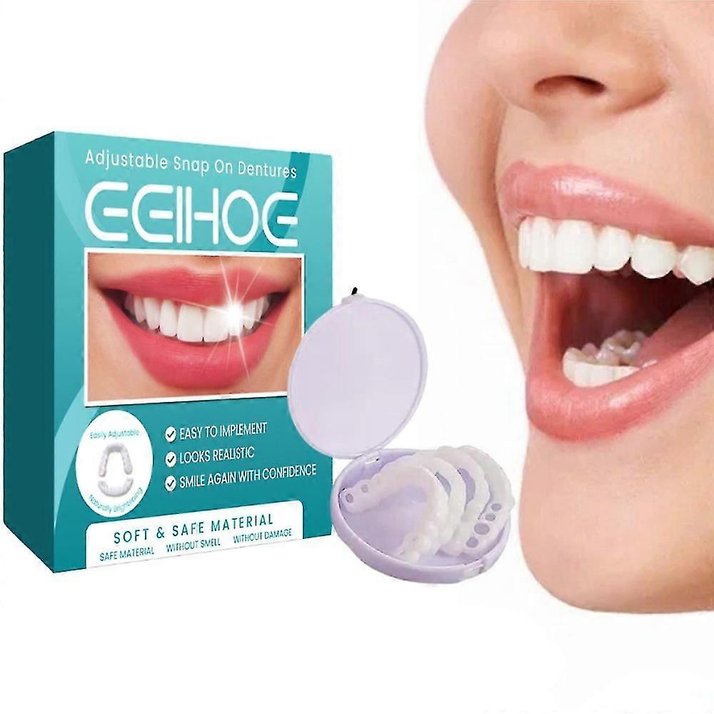 Snap On Upper and Bottom Set False Teeth Dental Veneers Denture Tooth Cover