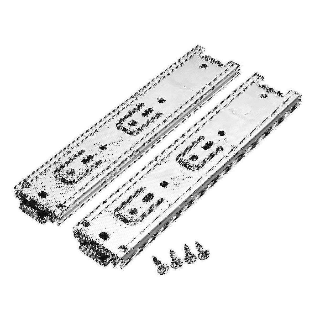 2pcs 20cm Cassetto Slider Runner Close Slides Ball Bearing Rail Cabinet Hardware - -