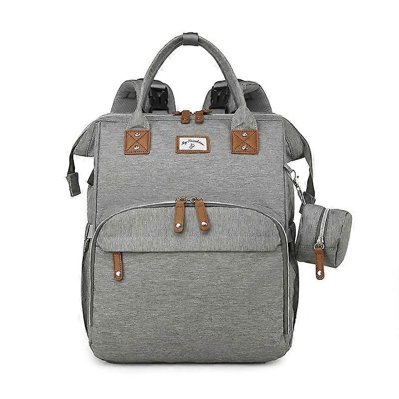 Diaper bag for baby, Diaper pad backpack Light gray