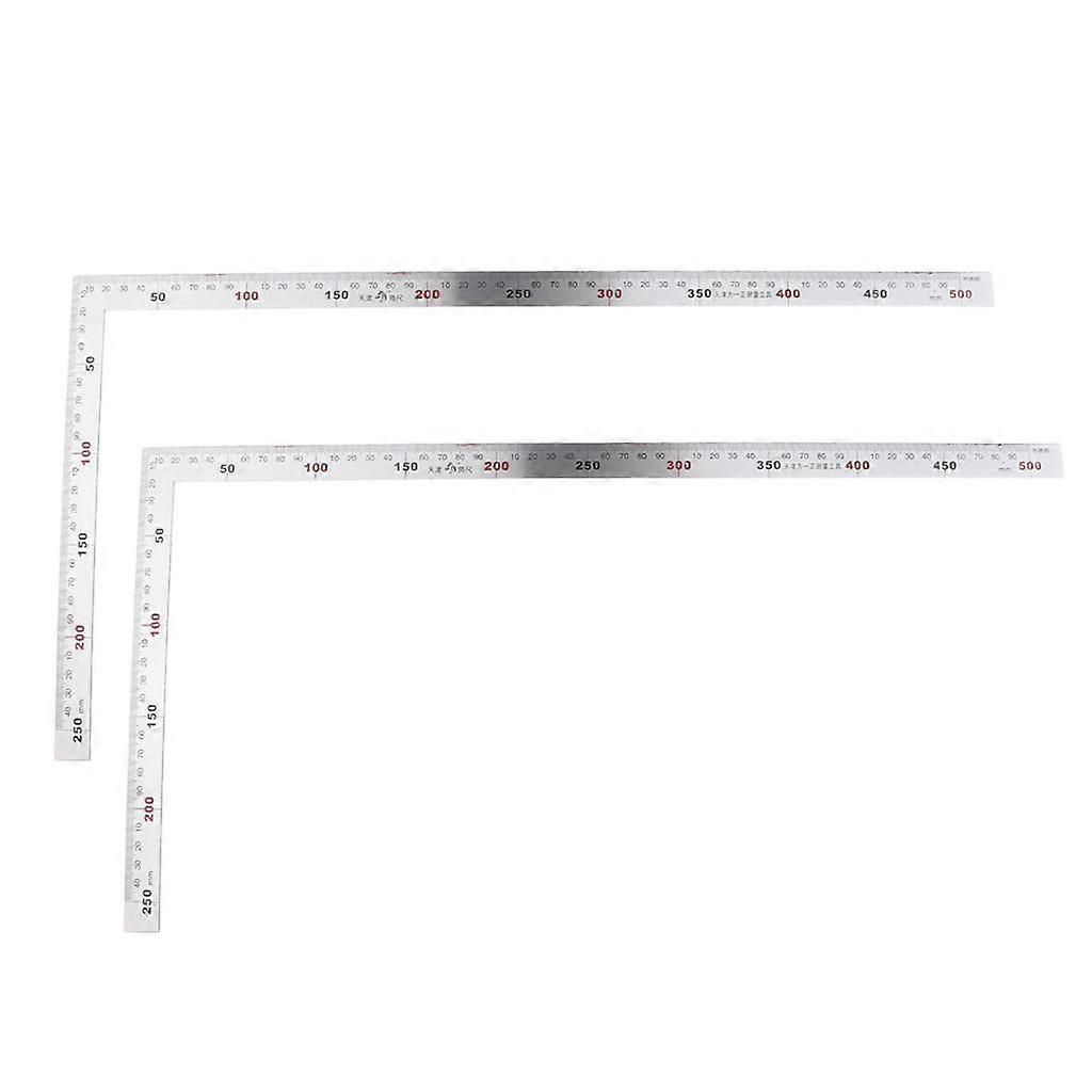 2 Pieces L-Square Stainless Steel Measure Ruler Engineer Carpenter Woodwork