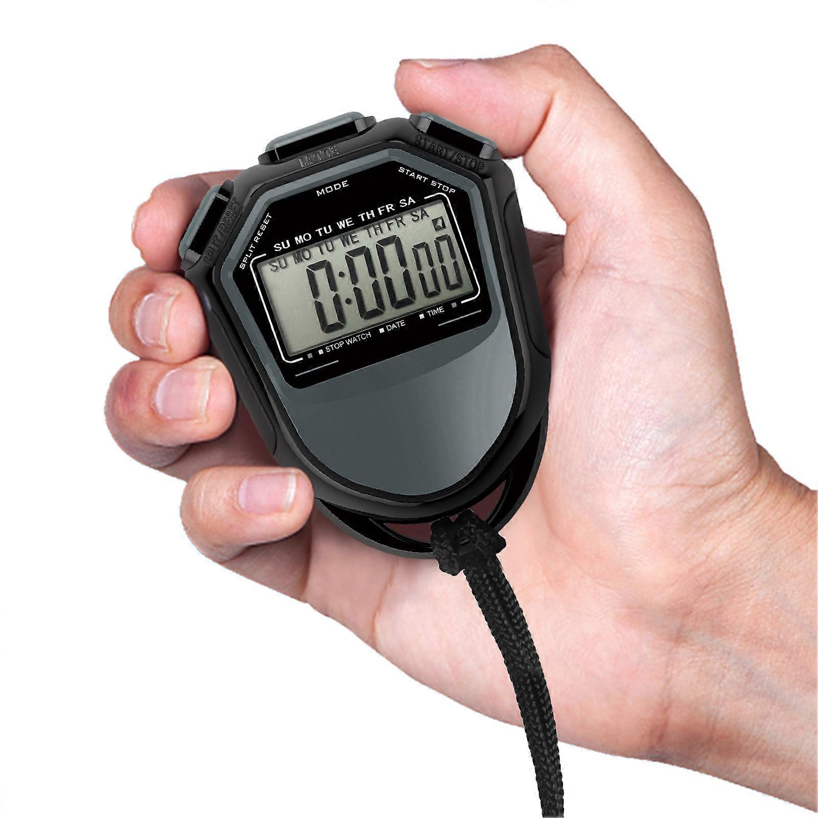 Waterproof Digital Stopwatch Timer with Strap, 7.6x5.8x2cm, Red/Black/Yellow