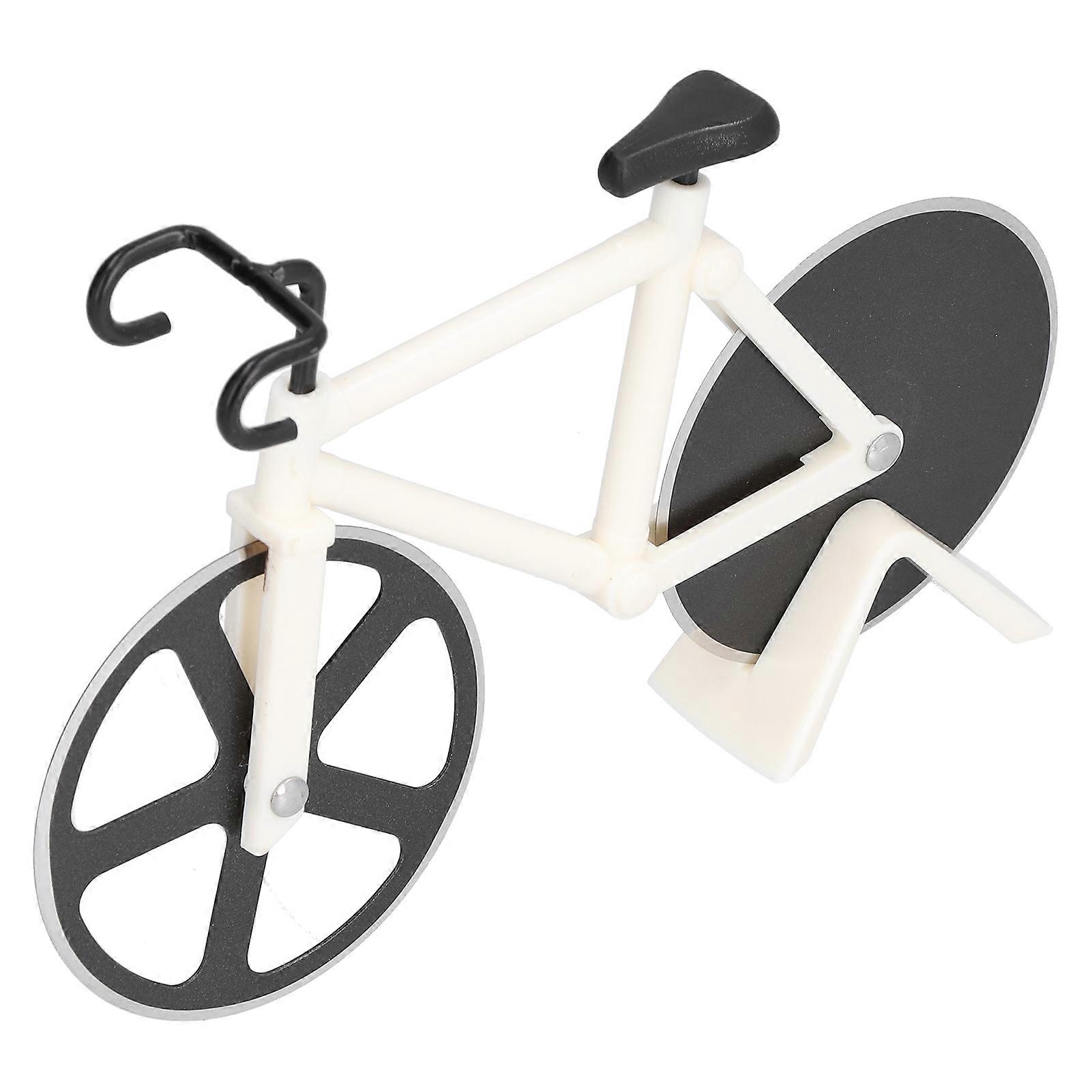 Bicycle Shaped Pizza Cutter with Plastic Base Pizza Roller Baking Tool for Home Kitchen