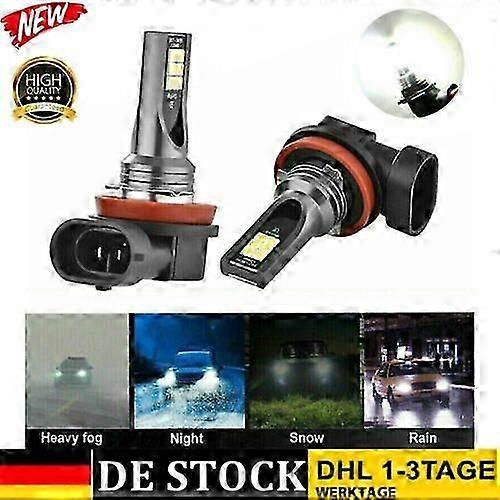 2pcs H8 Led Headlight Kit High Low Beam Bulb H11