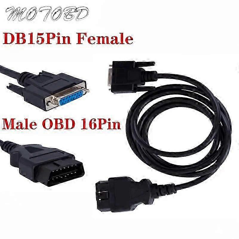 OBD2 16-poliger Stecker auf DB 15-polige Buchse Verlängerungskabel OBD II Diagnose-Extender Adapter mit kleinem Stecker und Adapter ST1M822