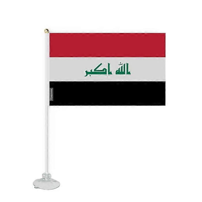Flag - Iraq - Mini Suction Cup Flag - 14 x 21 cm - Polyester - Double-Sided Print