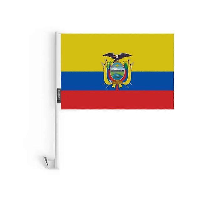 Car Flag - Ecuador - 14 x 21 cm - 20 pieces - Polyester - Double-sided print
