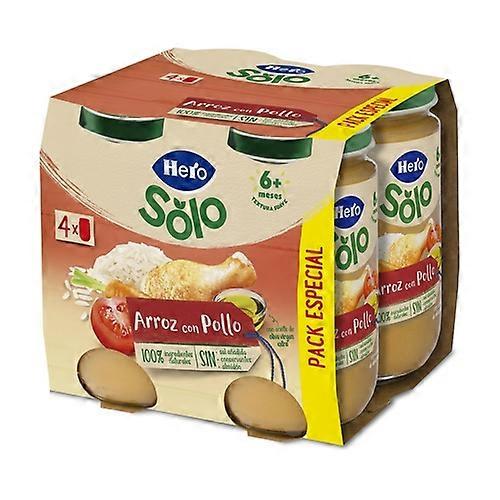 Pack of jars of rice with chicken solo 6m+ hero 4 units of 235g (Chicken - Meat)