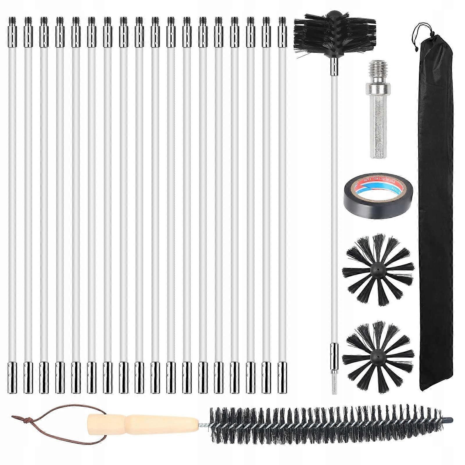 Rørrensebørste ublokkert rengjøringssett for skorsteinsrør