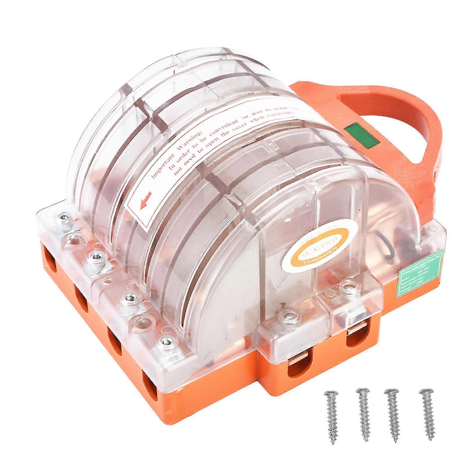 4 Pole Knife Switch Double Throw Transparent Disconnect Knife Switch With Led Indicators 160a Ac380v