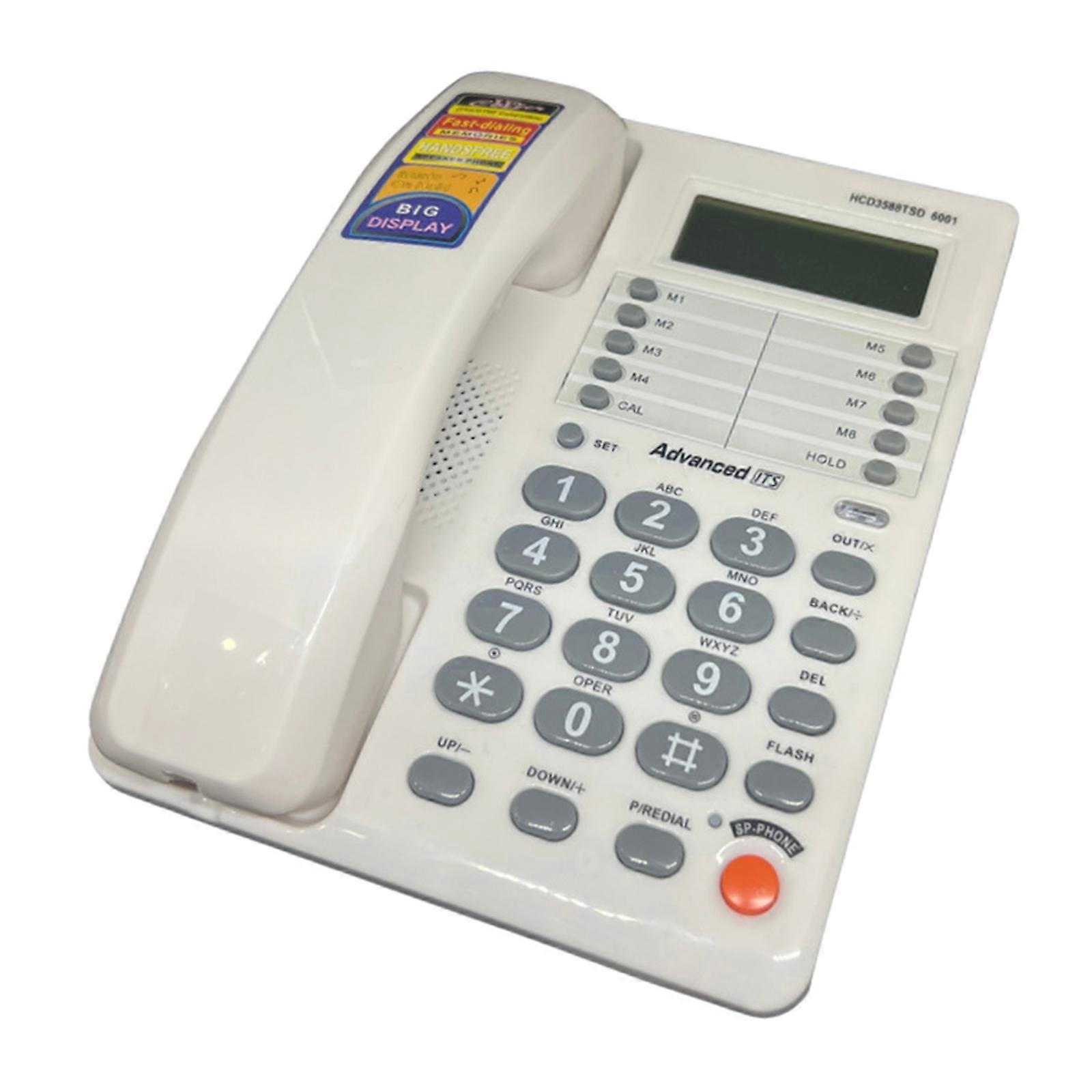 Landline Telephone Desktop Telephone Fixed Telephone Caller Telephone Front Desk Home Office with Call Display Telephone White