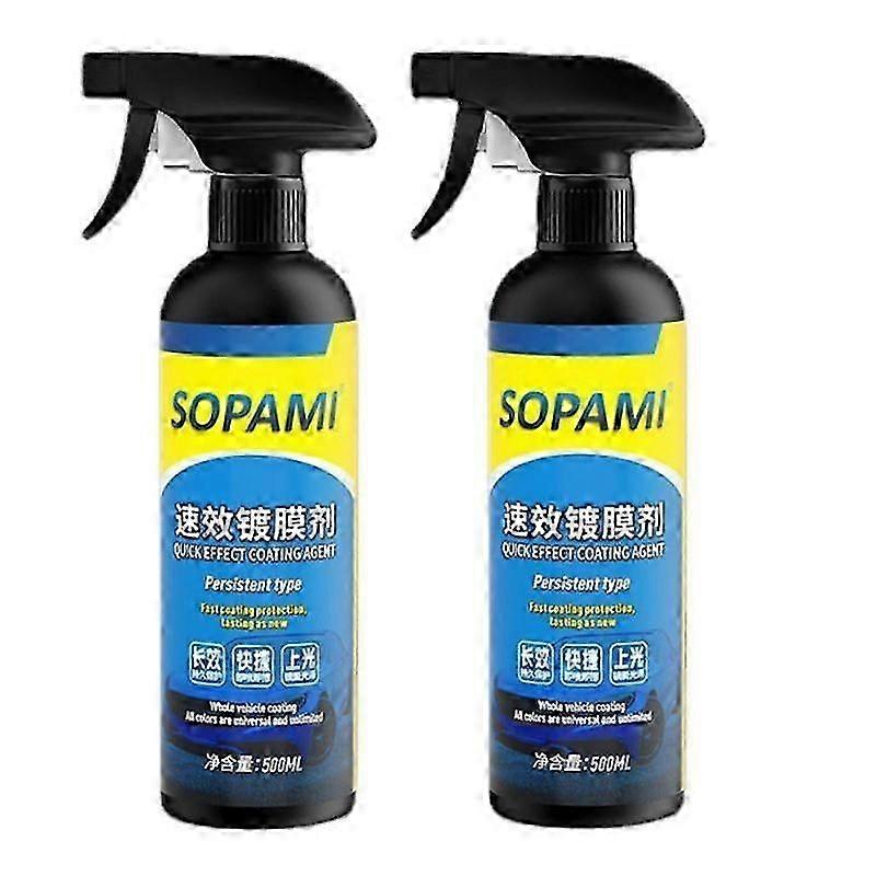 2Pcs 3 In 1 Car Waterless Cleaner Car Wax Polish Quick Coat Spray Ceramic Coating Spray