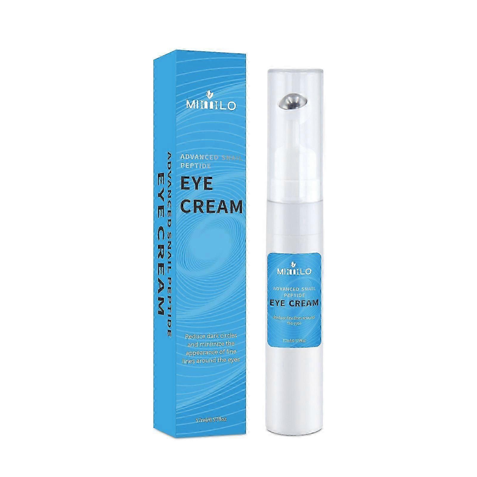 Snail Peptide Eye Cream, Anti-Aging Hydrating Under Eye Cream for Dark Circles, Puffiness and Bags, with 360 Massage Rollerball