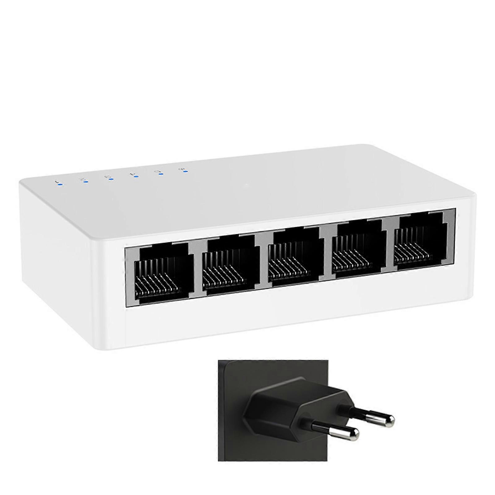 Unmanaged 5 Port Multiple Gigabit Switches Fanless Cooling System Auto MDI MDIX Desktop Installation
