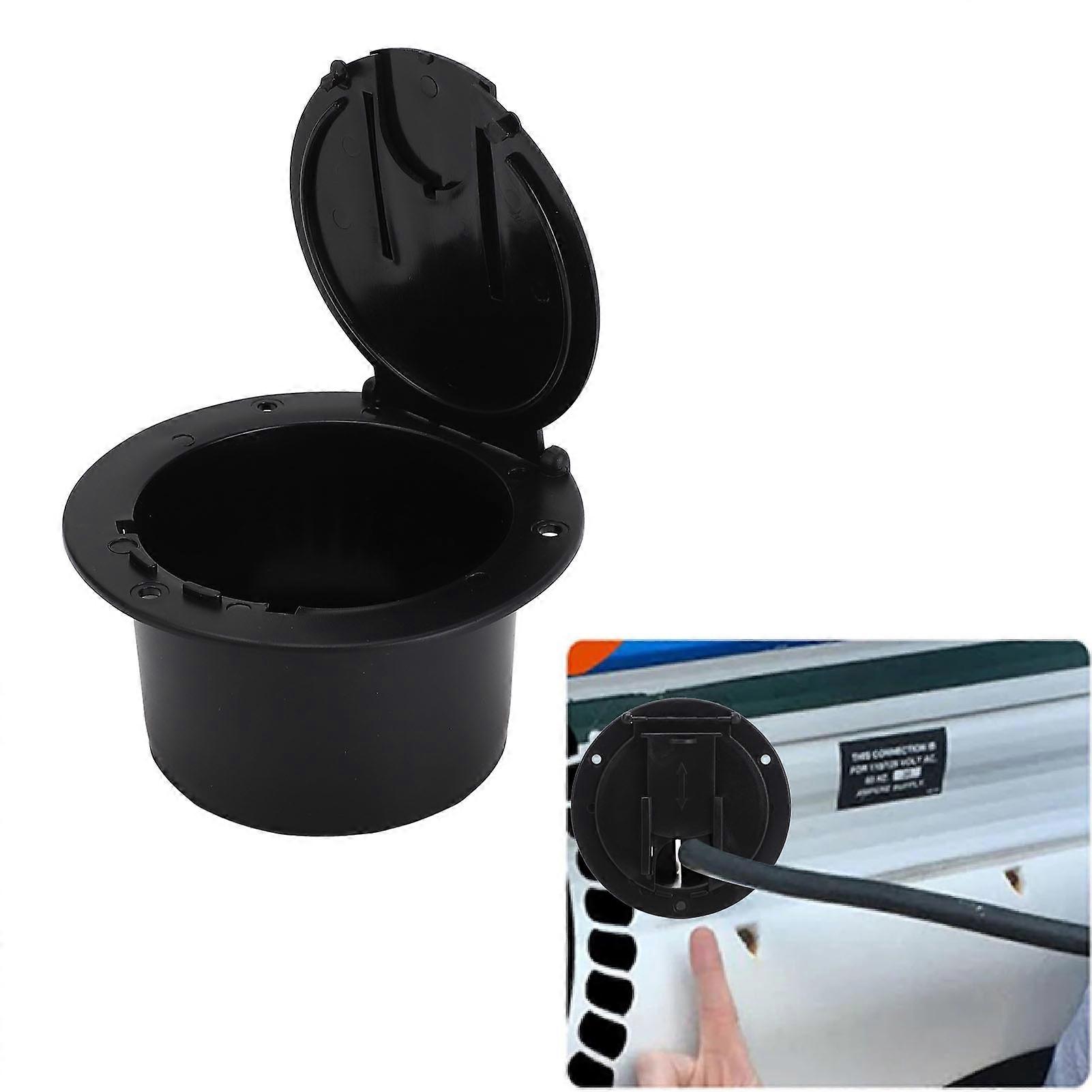 2 Set RV Electrical Cable Hatch ABS Round Power Cord Hatch for Electrical Components 