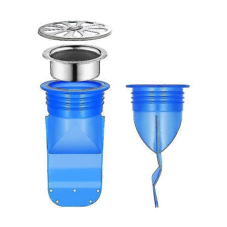 Other Sink Accessory Adjustable Backflow Prevention, 2 Pack Silicone Floor Drain, One Way Valve For Bathroom Floor Pipe Tubes 4.5*4.5*9.2cm (blue) 2 P