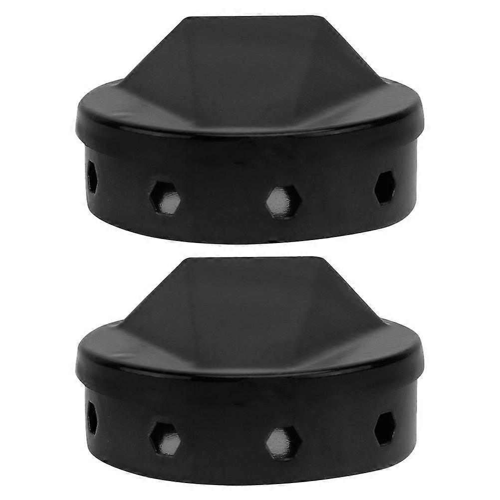 Practical BBQ Smoking Box with Uniform Smoke Holes for Barbecue Use Enameled Black Nonstick 2pcs